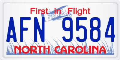 NC license plate AFN9584