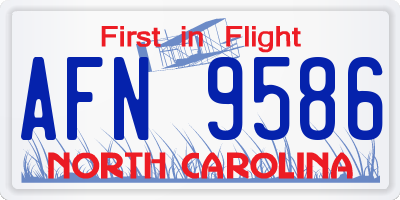 NC license plate AFN9586