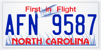 NC license plate AFN9587