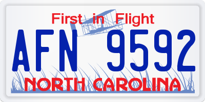 NC license plate AFN9592