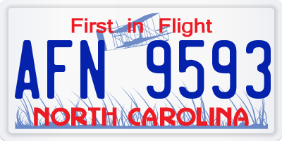 NC license plate AFN9593