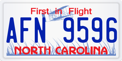 NC license plate AFN9596