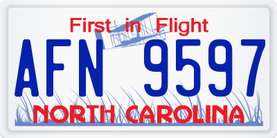 NC license plate AFN9597