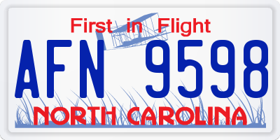 NC license plate AFN9598