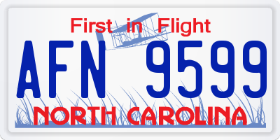 NC license plate AFN9599