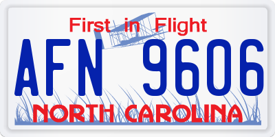 NC license plate AFN9606