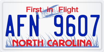 NC license plate AFN9607