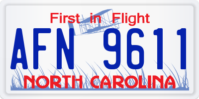 NC license plate AFN9611