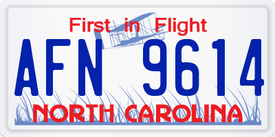 NC license plate AFN9614