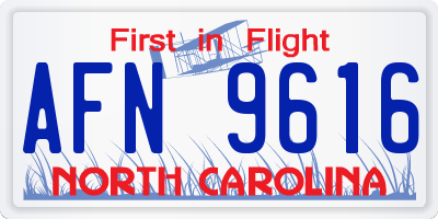 NC license plate AFN9616
