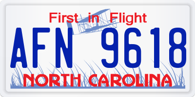 NC license plate AFN9618