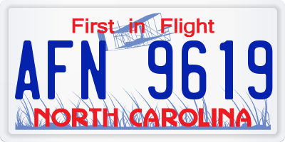 NC license plate AFN9619