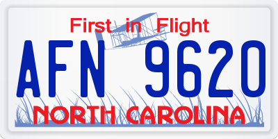 NC license plate AFN9620