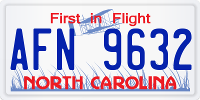NC license plate AFN9632