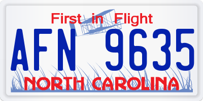 NC license plate AFN9635