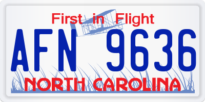 NC license plate AFN9636