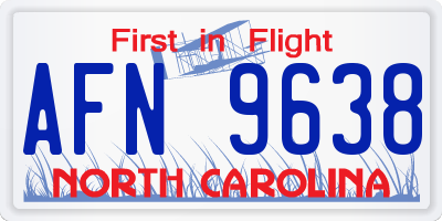 NC license plate AFN9638