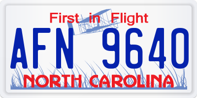 NC license plate AFN9640