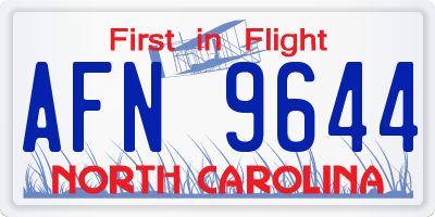 NC license plate AFN9644