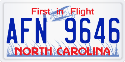 NC license plate AFN9646