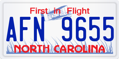 NC license plate AFN9655