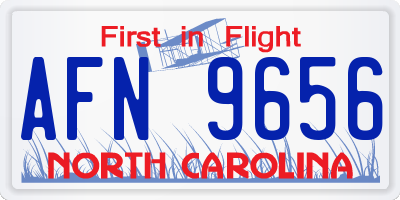NC license plate AFN9656