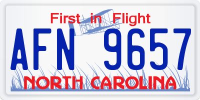 NC license plate AFN9657