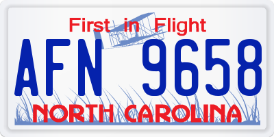 NC license plate AFN9658