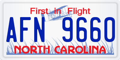 NC license plate AFN9660
