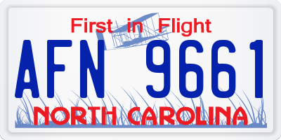 NC license plate AFN9661