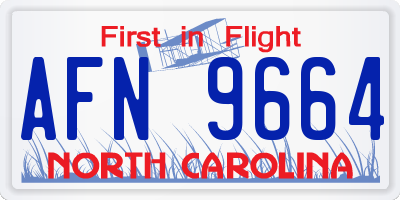 NC license plate AFN9664