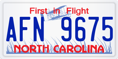 NC license plate AFN9675