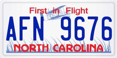 NC license plate AFN9676
