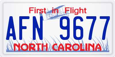 NC license plate AFN9677