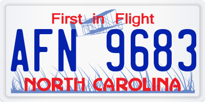 NC license plate AFN9683