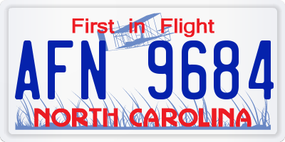 NC license plate AFN9684
