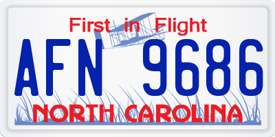 NC license plate AFN9686