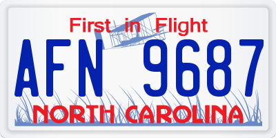 NC license plate AFN9687