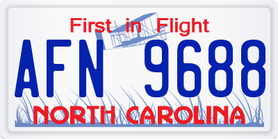 NC license plate AFN9688