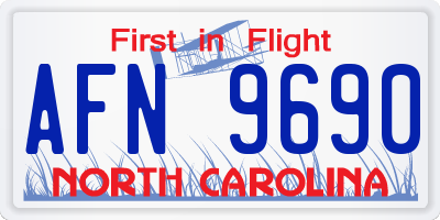 NC license plate AFN9690