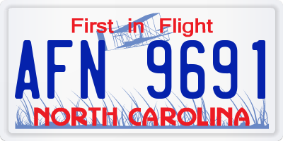 NC license plate AFN9691