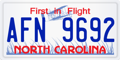 NC license plate AFN9692
