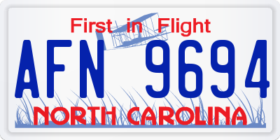 NC license plate AFN9694