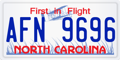 NC license plate AFN9696