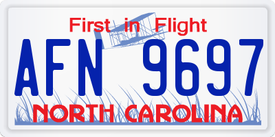 NC license plate AFN9697