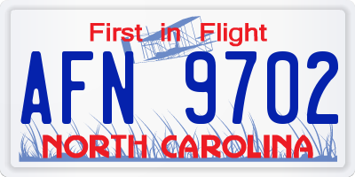 NC license plate AFN9702