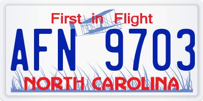 NC license plate AFN9703