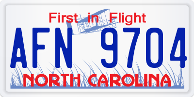 NC license plate AFN9704