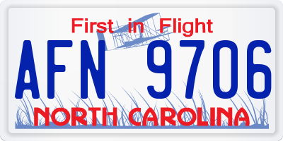 NC license plate AFN9706