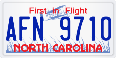 NC license plate AFN9710